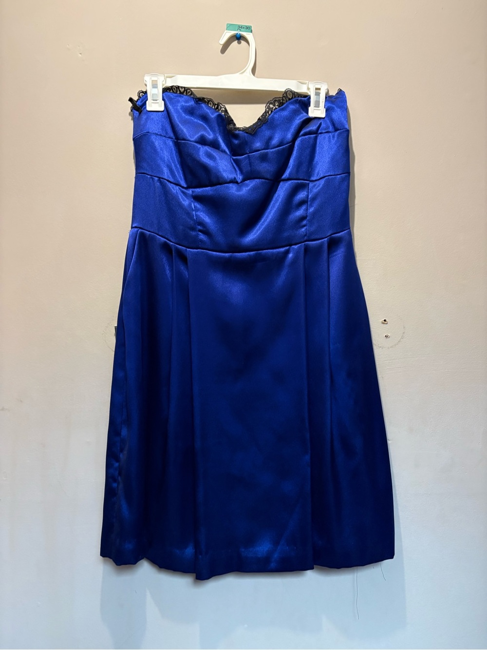 Strapless Satin Cocktail Dress in Royal Blue